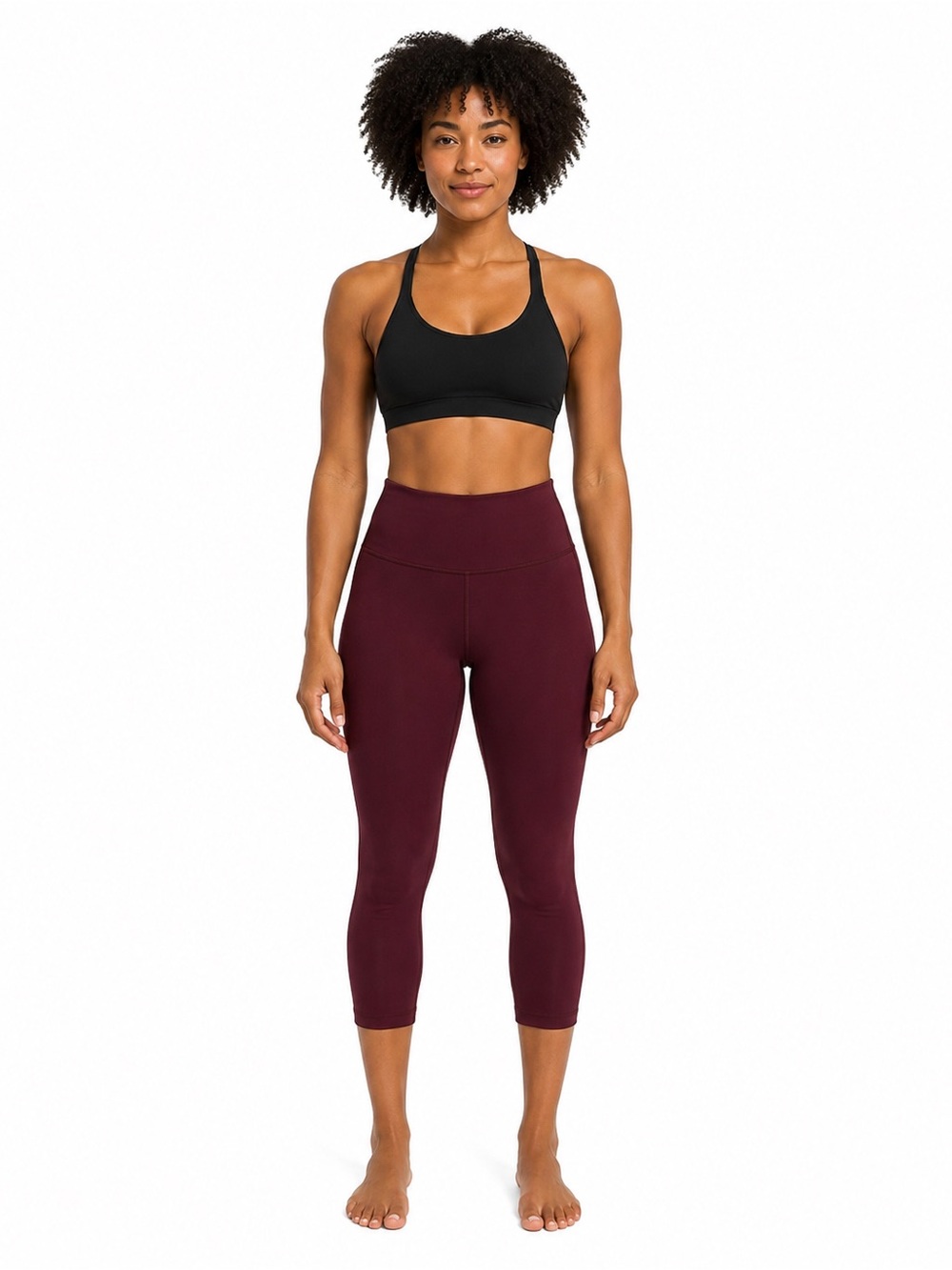 Lululemon Burgundy High Rise Crop Leggings Capri Yoga Pants Size 4